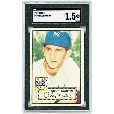 Billy Martin New York Yankees 1952 Topps #175 SGC Authenticated 1.5 Rookie Card