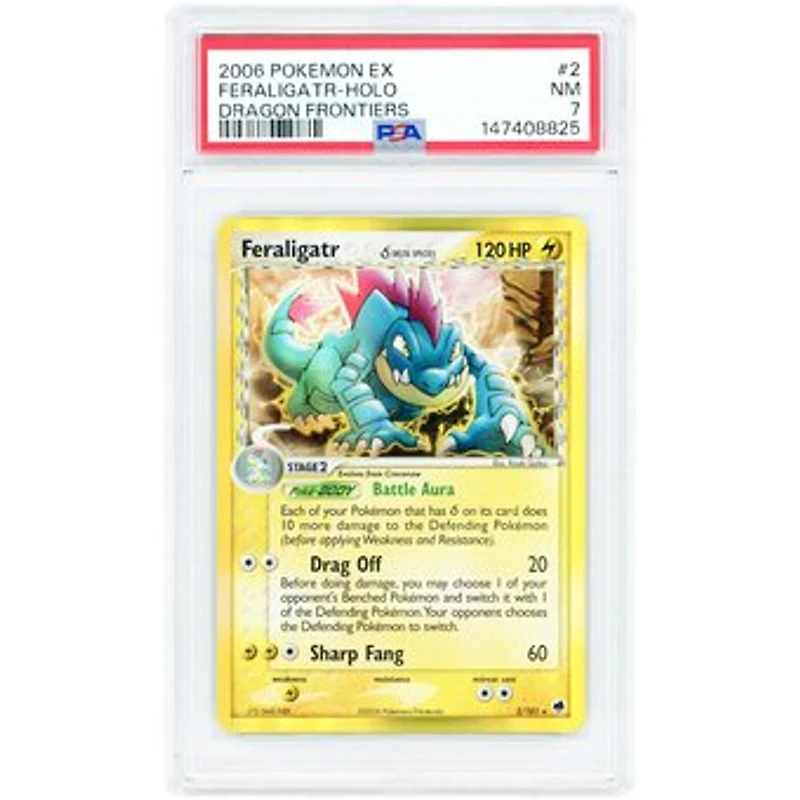 Feraligatr 2006 Pokemon EX Dragon Frontiers Holo Rare #2 PSA Authenticated 7 Card