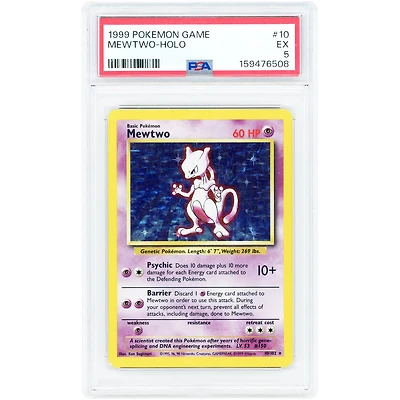 Mewtwo 1999 Pokemon Base Set Holo Rare #10 PSA Authenticated Card