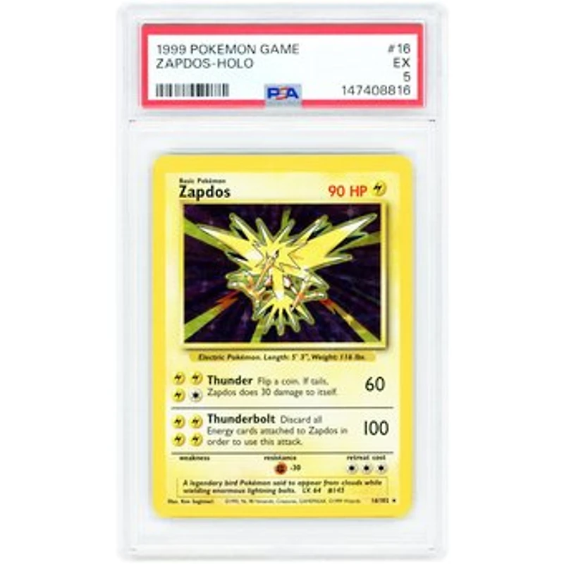 Zapdos 1999 Pokemon Base Set Holo Rare #16 PSA Authenticated Card