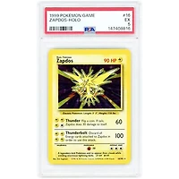 Zapdos 1999 Pokemon Base Set Holo Rare #16 PSA Authenticated Card