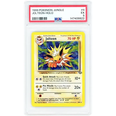 Jolteon 1999 Pokemon Jungle Holo Rare #4 PSA Authenticated Card