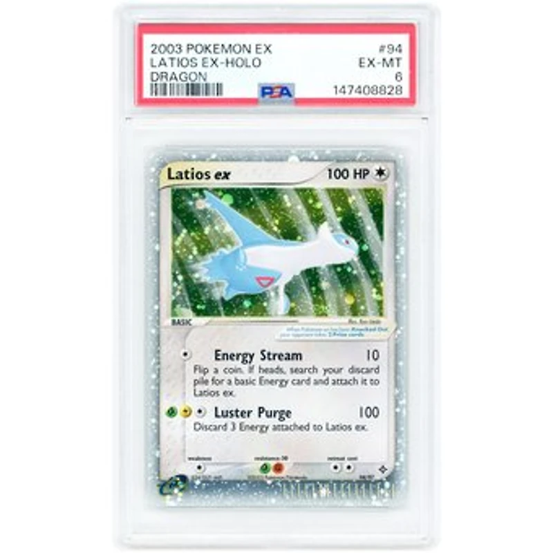 Latios EX 2003 Pokemon EX Dragon Holo Rare #94 PSA Authenticated 6 Card