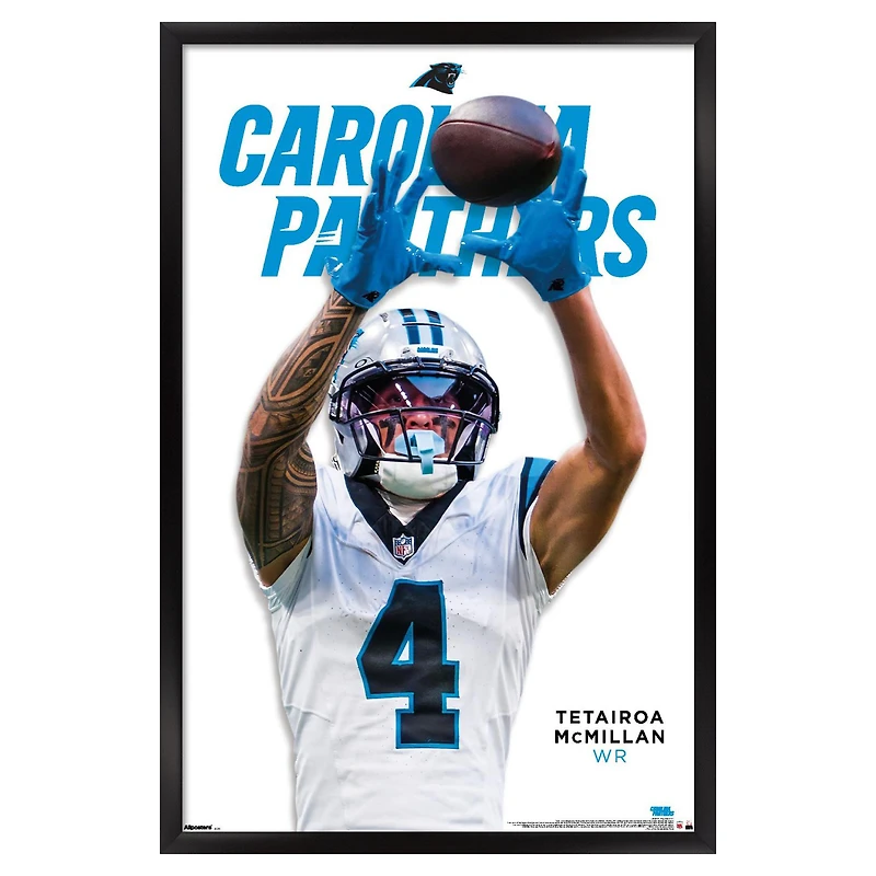 Tetairoa McMillan Carolina Panthers 23" x 34" Framed Poster