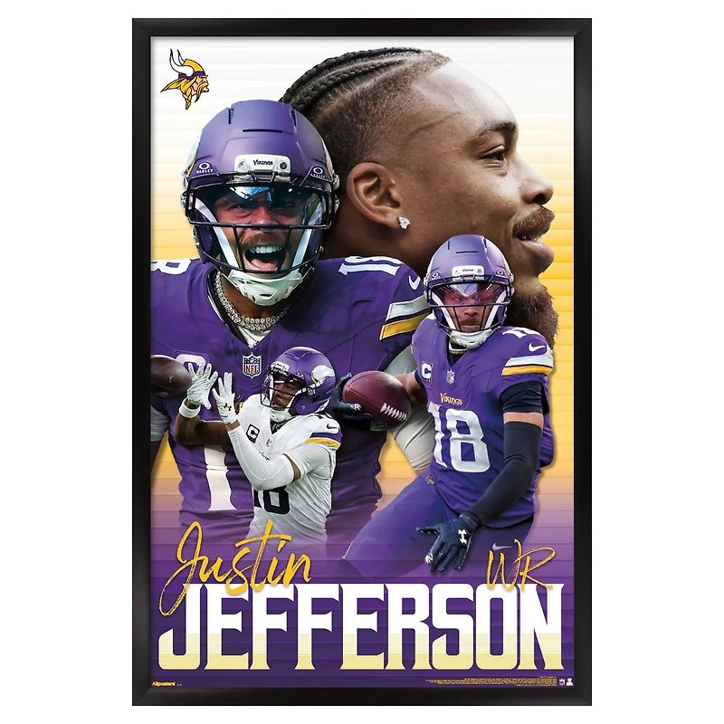 Justin Jefferson Minnesota Vikings 23" x 34" Framed Poster
