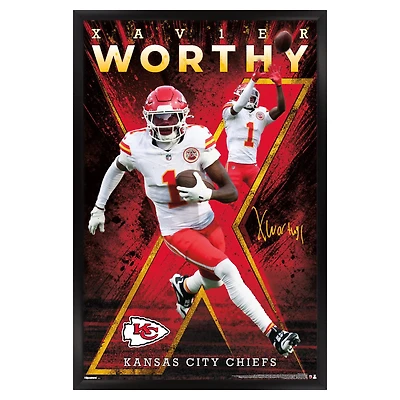 Xavier Worthy Kansas City Chiefs 23" x 34" Framed Poster