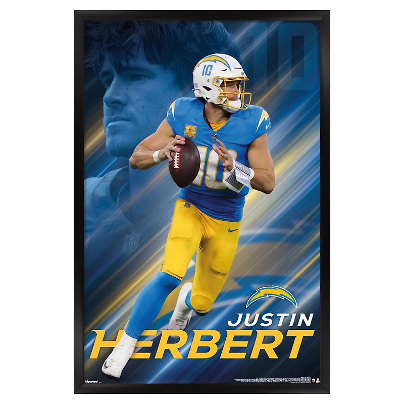 Justin Herbert Los Angeles Chargers 23" x 34" Framed Poster