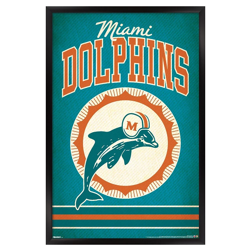 Miami Dolphins 23" x 34" Framed Team Poster