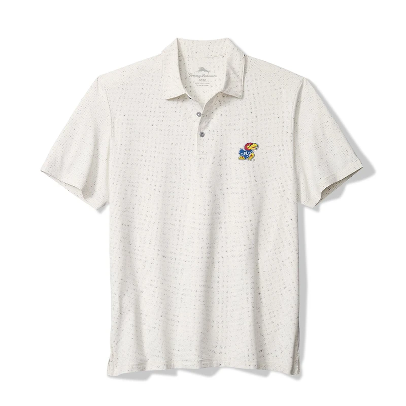 Men's Tommy Bahama White Kansas Jayhawks Palm Dunes IslandZone Polo