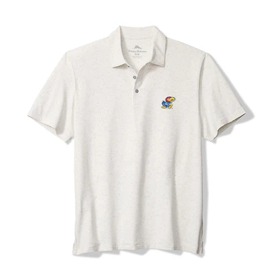 Men's Tommy Bahama White Kansas Jayhawks Palm Dunes IslandZone Polo