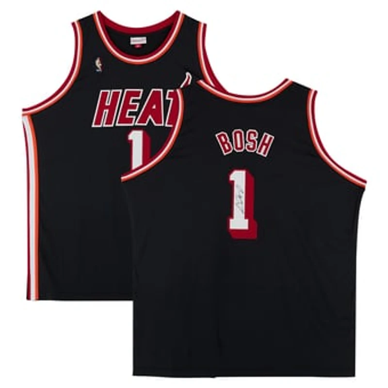Chris Bosh Miami Heat Autographed Mitchell & Ness 2013 Black Authentic Jersey