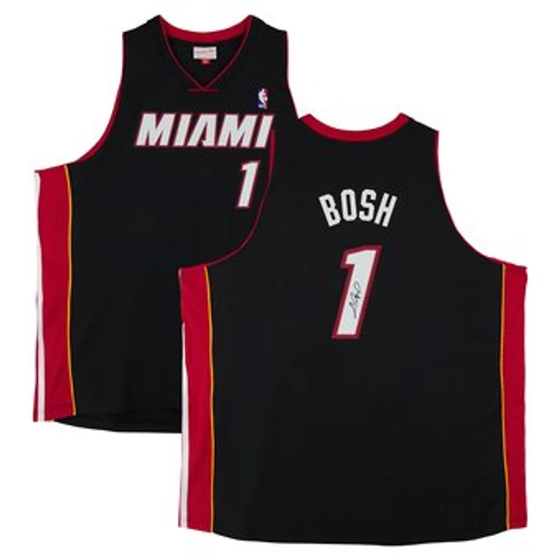 Chris Bosh Miami Heat Autographed Black Mitchell & Ness 2012 Swingman Jersey
