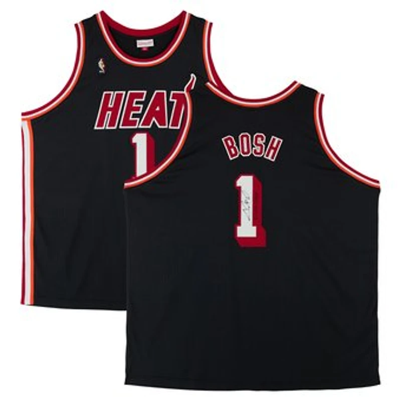 Chris Bosh Miami Heat Autographed Black Mitchell & Ness 2013 Authentic Jersey with "2X NBA Champ" Inscription