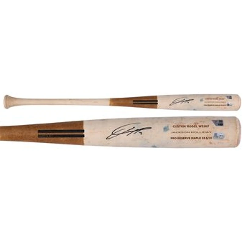Jackson Holliday Baltimore Orioles Autographed Game-Used Tan Warstic Bat from the 2025 MLB Season - NF70442541