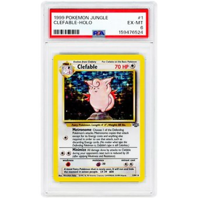 Clefable 1999 Pokemon Jungle Holo Rare #1 PSA Authenticated 6 Card