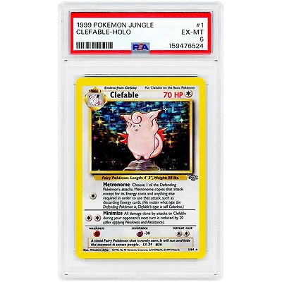 Clefable 1999 Pokemon Jungle Holo Rare #1 PSA Authenticated 6 Card
