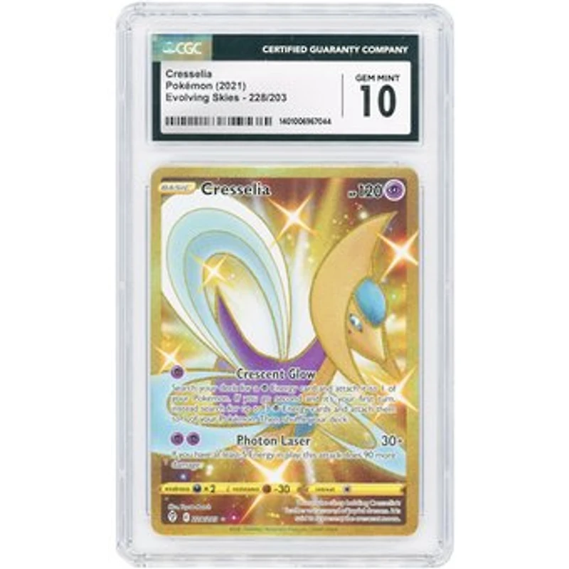 Cresselia 2021 Pokemon Evolving Skies Secret Rare #228 CGC Authenticated 10 Card
