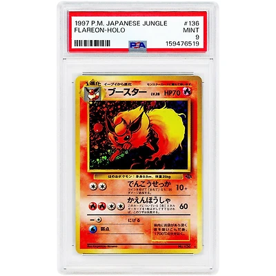 Flareon 1997 Pokemon Jungle Japanese Holo Rare #136 PSA Authenticated 9 Card