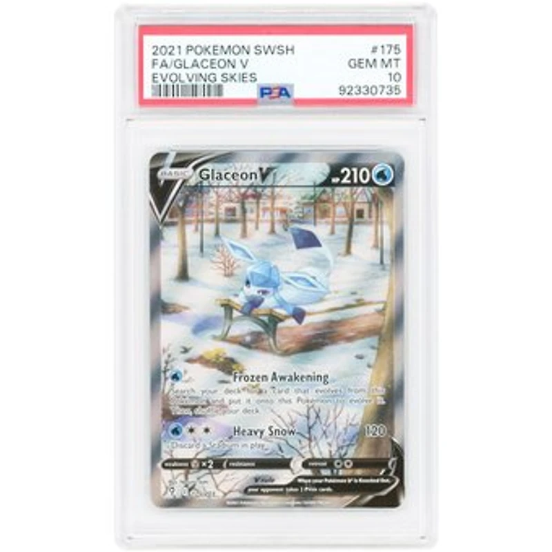 Glaceon V 2021 Pokemon Evolving Skies Ultra Rare #175 PSA Authenticated 10 Card