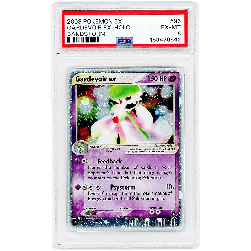 Gardevoir EX 2003 Pokemon EX Sandstorm Holo Rare #96 PSA Authenticated 6 Card