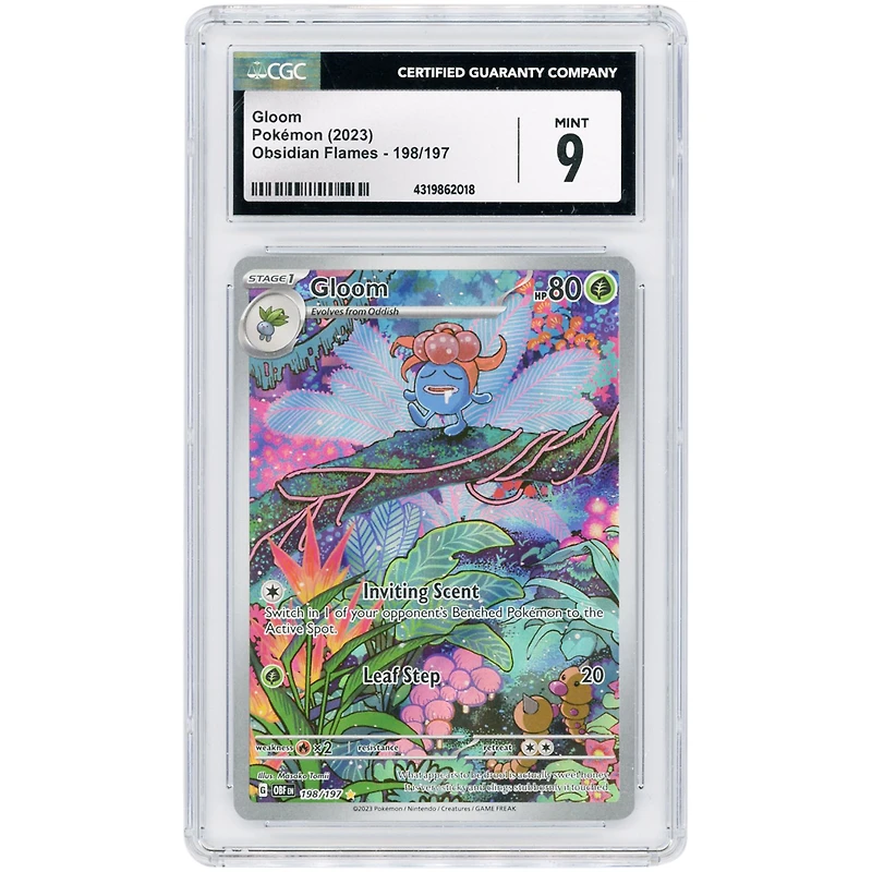 Gloom 2023 Pokemon Obsidian Flames Illustration Rare #198 CGC Authenticated 9 Card