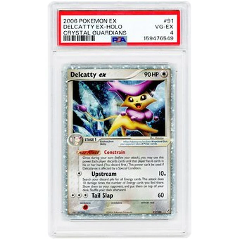 Delcatty EX 2006 Pokemon EX Crystal Guardians Holo Rare #91 PSA Authenticated 4 Card