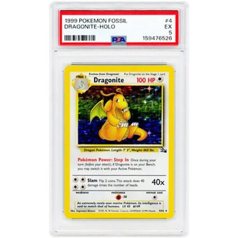 Dragonite 1999 Pokemon Fossil Holo Rare #4 PSA Authenticated Card
