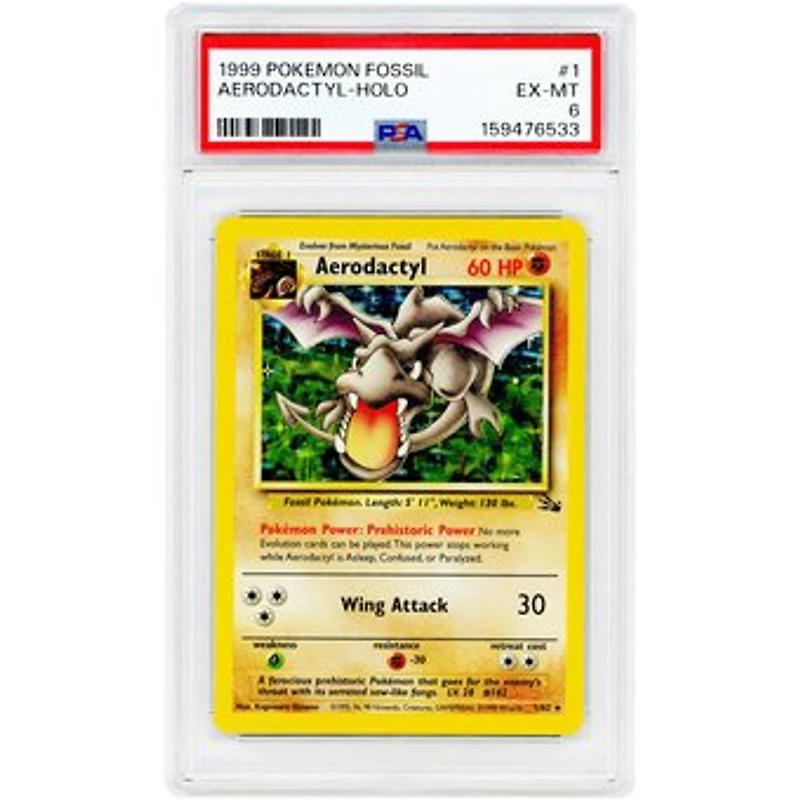 Aerodactyl 1999 Pokemon Fossil Holo Rare #1 PSA Authenticated 6 Card