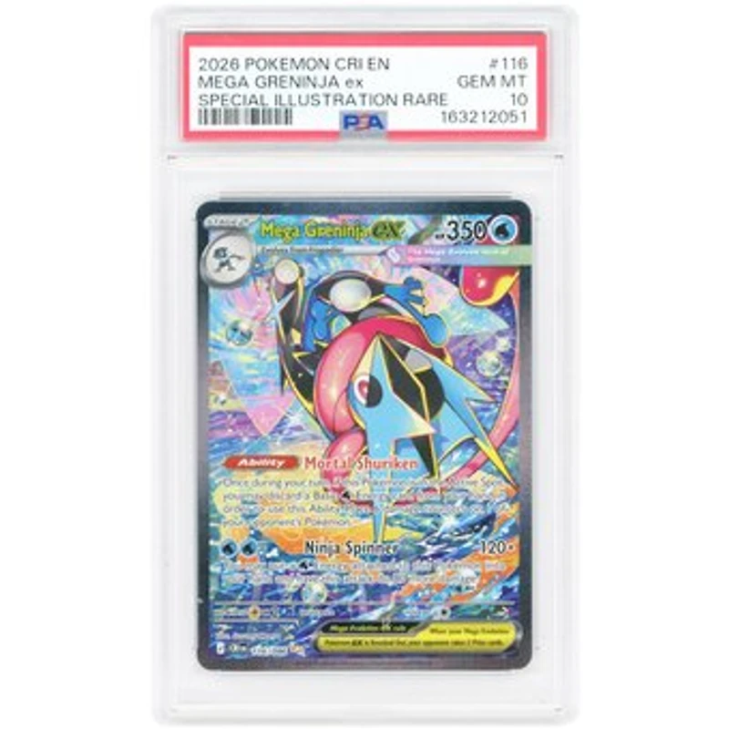 Mega Greninja ex 2026 Pokemon Chaos Rising Special Illustration Rare #116 PSA Authenticated 10 Card