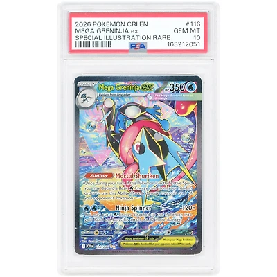 Mega Greninja ex 2026 Pokemon Chaos Rising Special Illustration Rare #116 PSA Authenticated 10 Card