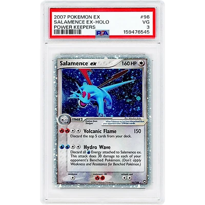 Salamence EX 2007 Pokemon EX Power Keepers Holo Rare #96 PSA Authenticated 3 Card