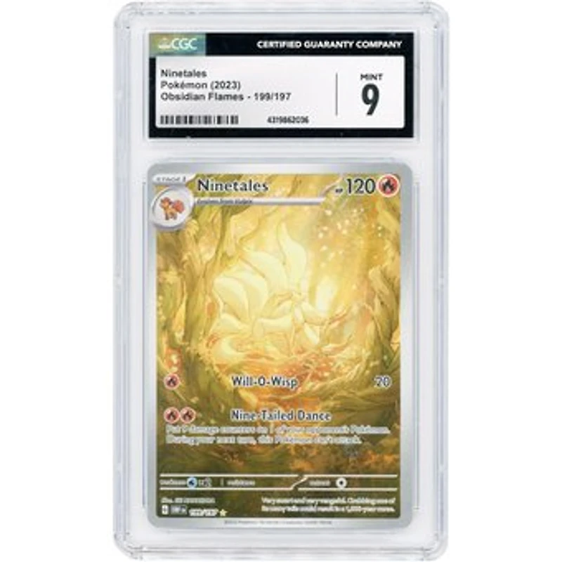 Ninetales 2023 Pokemon Obsidian Flames Illustration Rare #199 CGC Authenticated 9 Card