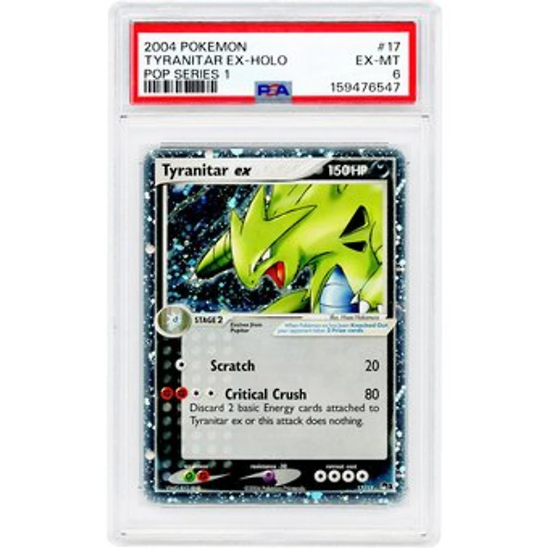 Tyranitar EX 2004 Pokemon Pop Series 1 Holo Rare #17 PSA Authenticated 6 Card
