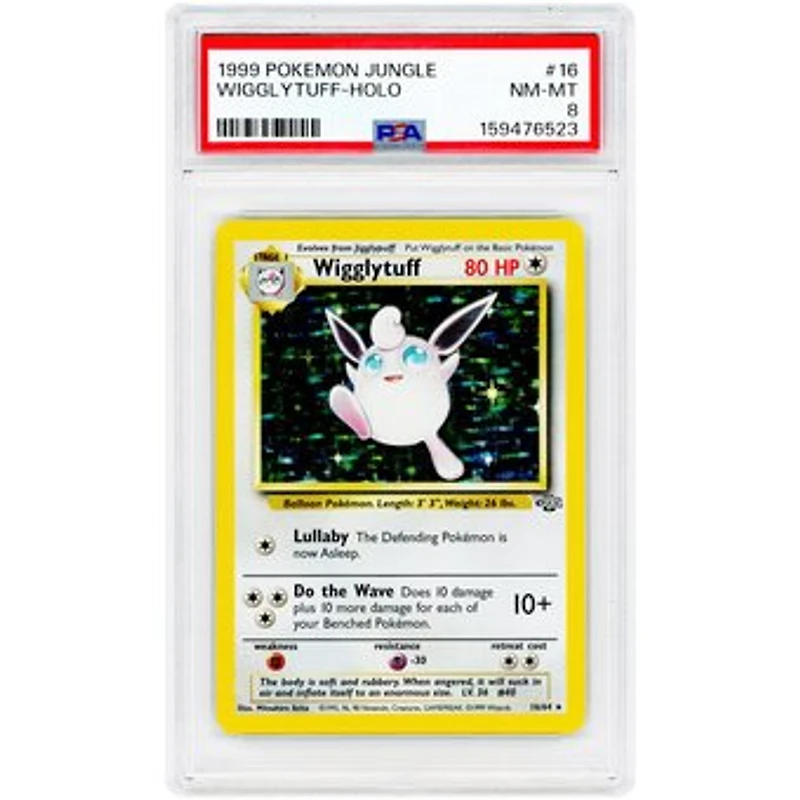 Wigglytuff 1999 Pokemon Jungle Holo Rare #16 PSA Authenticated 8 Card