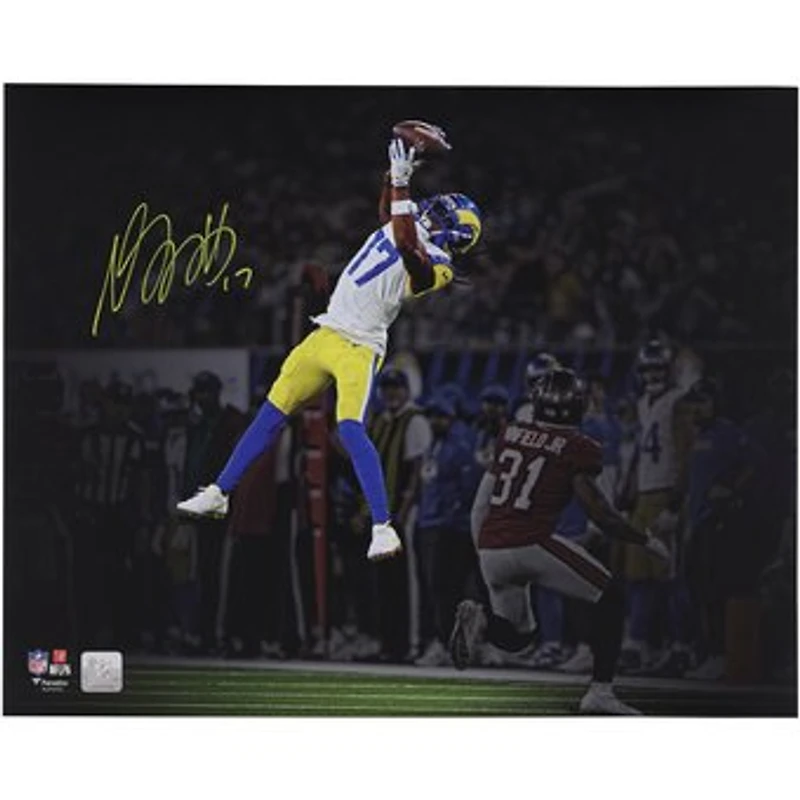 Davante Adams Los Angeles Rams Autographed 16" x 20" Leaping Catch Spotlight Photograph