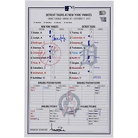 Aaron Judge New York Yankees Autographed Game-Used Lineup Card vs. Detroit Tigers on September 11, 2025