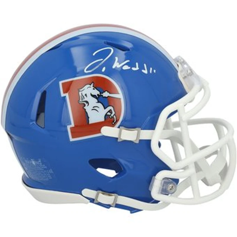 Jaylen Waddle Denver Broncos Autographed Riddell 1976-1996 Throwback Speed Mini Helmet