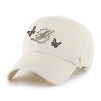 Women's '47 Natural Miami Dolphins Icon Clean Up Adjustable Hat