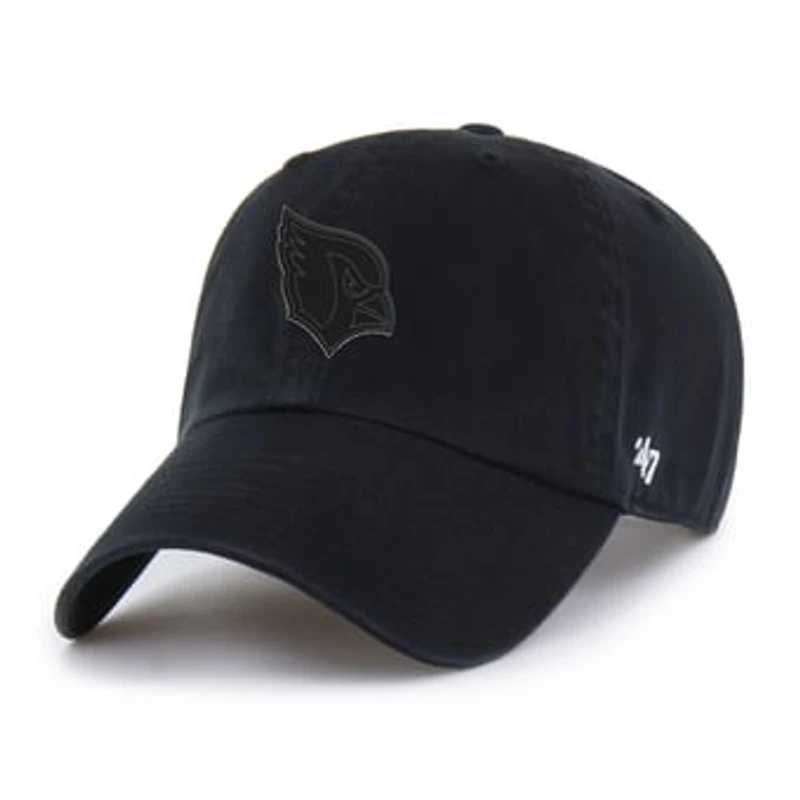Men's '47 Black Arizona Cardinals Tonal Clean Up Adjustable Hat