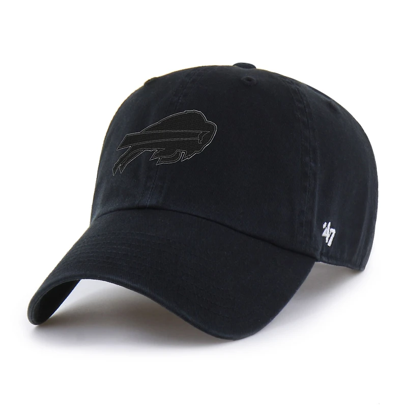 Men's '47 Black Buffalo Bills Tonal Clean Up Adjustable Hat