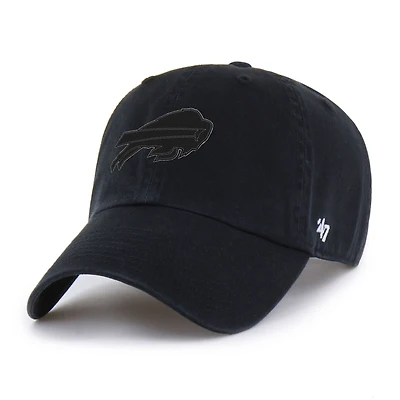 Men's '47 Black Buffalo Bills Tonal Clean Up Adjustable Hat