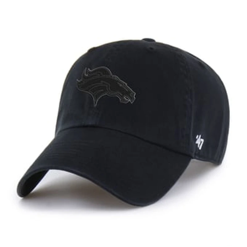 Men's '47 Black Denver Broncos Tonal Clean Up Adjustable Hat