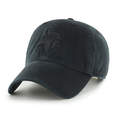 Men's '47 Black Minnesota Vikings Tonal Clean Up Adjustable Hat