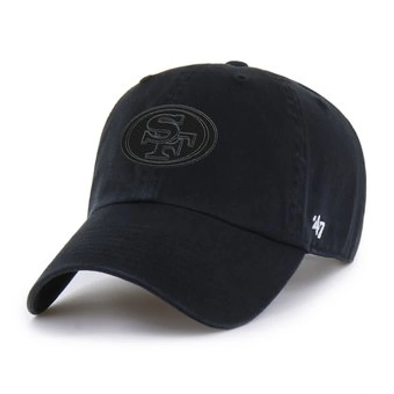Men's '47 Black San Francisco 49ers Tonal Clean Up Adjustable Hat