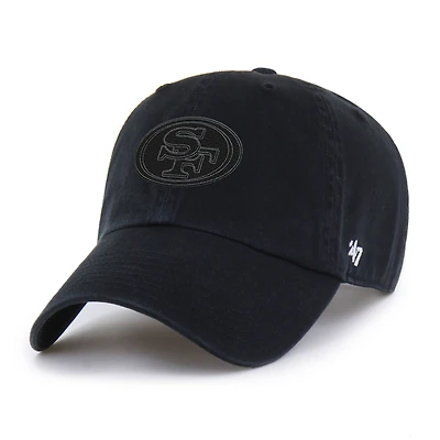 Men's '47 Black San Francisco 49ers Tonal Clean Up Adjustable Hat