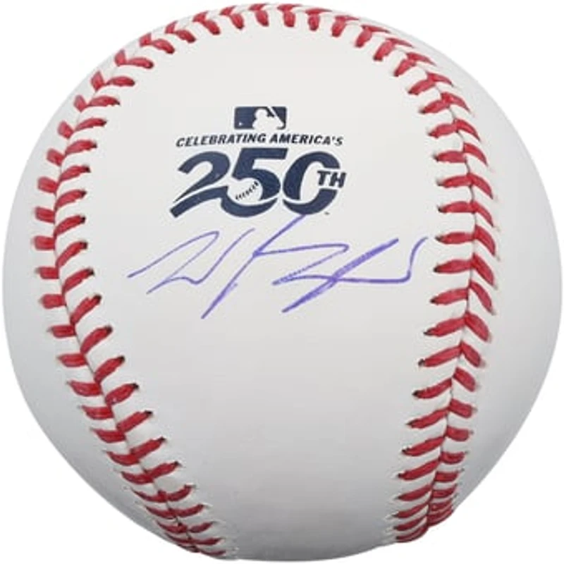 Wyatt Langford Texas Rangers Autographed USA 250th Logo Baseball