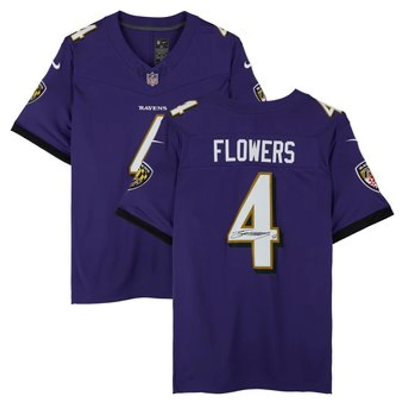 Zay Flowers Baltimore Ravens Autographed Nike 2026 Purple Stitched Limited Jersey