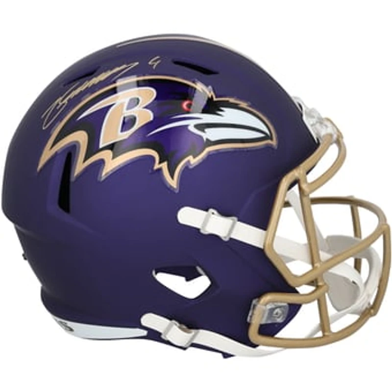 Zay Flowers Baltimore Ravens Autographed Riddell 2026 Alternate #1 Purple Speed Replica Helmet