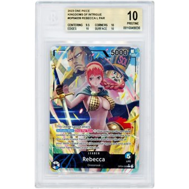 Rebecca 2023 One Piece Kingdoms of Intrigue Alternate Art #OP04-039 BGS Authenticated Pristine 10 Card