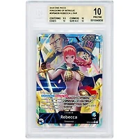 Rebecca 2023 One Piece Kingdoms of Intrigue Alternate Art #OP04-039 BGS Authenticated Pristine 10 Card